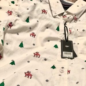 Deer hopping Botton Shirt long sleeve Christmas